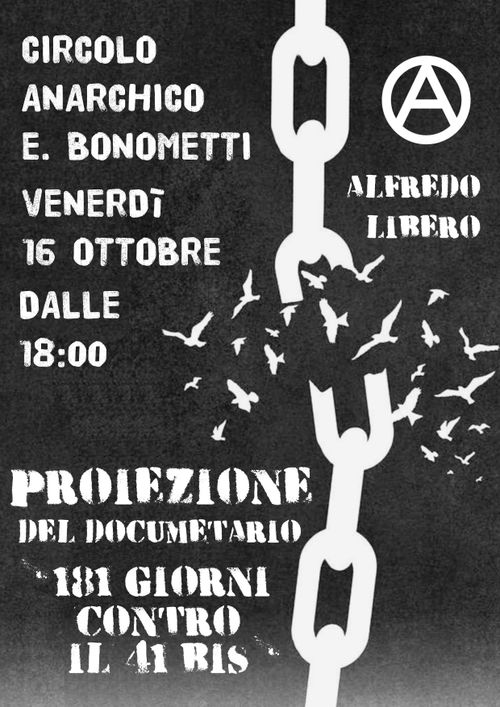 Proiezione del docu "181 giorni contro il 41 bis"