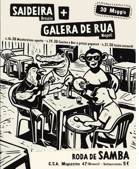 In collaborazione con Saideira, una giornata dedicata alla musica e alla cultura afrobrasiliana.