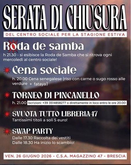 SERATA DI CHIUSURA DEL CENTRO SOCIALE 