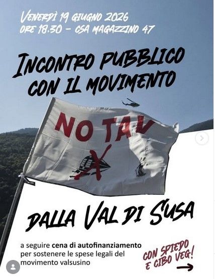 Serata benefit per il movimento No Tav della Val di Susa
