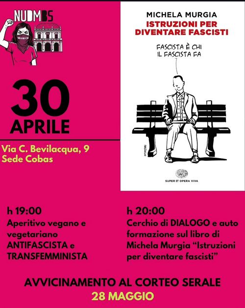 cerchio di dialogo e autoformazione a partire dal libro di Michela Murgia "Istruzioni per diventare fascisti"